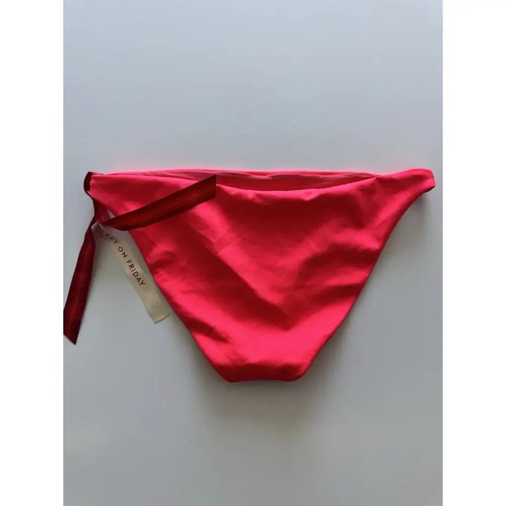 Left On Friday Wear To Bottom Swimsuit Bottom Size Large Pink Red NwT